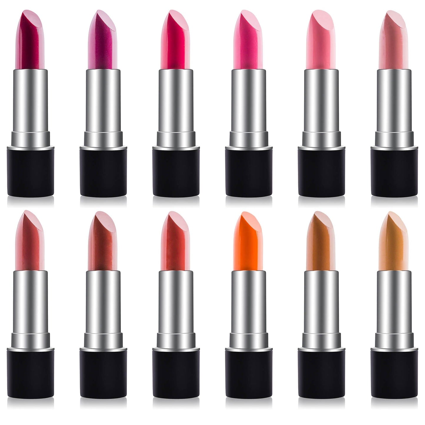 Slick & Shine Lipstick Set - 12 color Long Lasting & Moisturizing