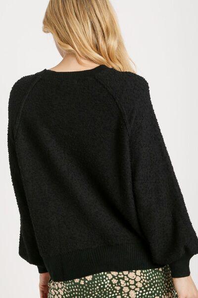 Umgee Full Size Round Neck Long Sleeve Sweater Plus Size-1
