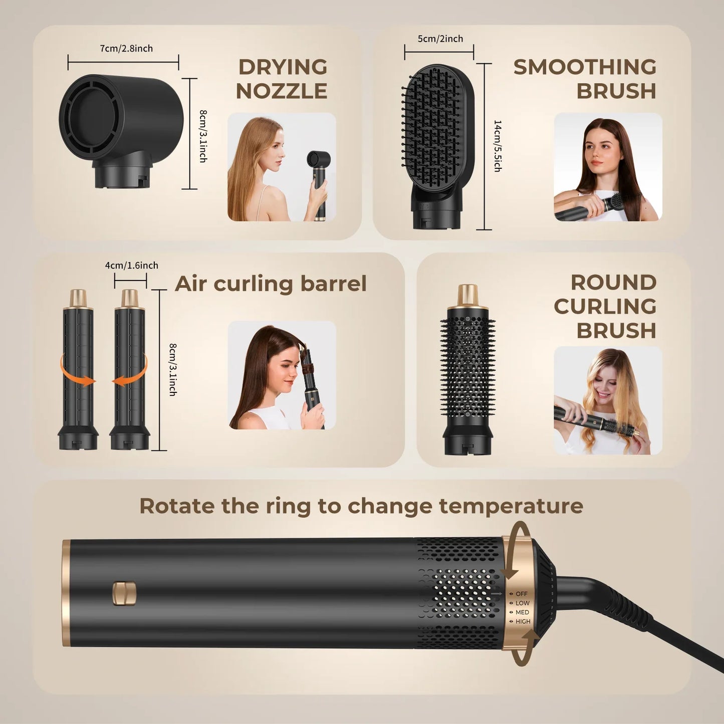 Hair Dryer 5 in 1 Electric Comb-2