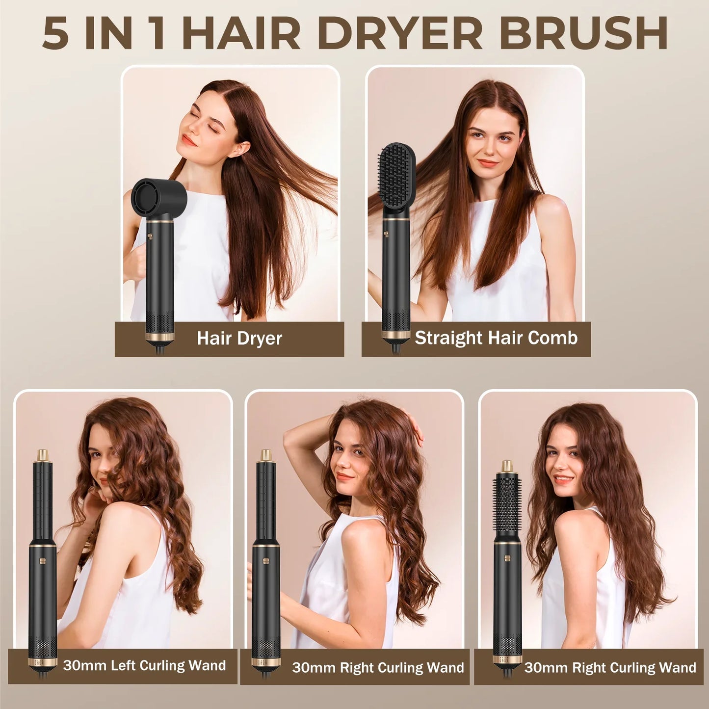 Hair Dryer 5 in 1 Electric Comb-4