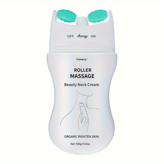 Firming Neck Massage Cream with Roller for Women - White-0